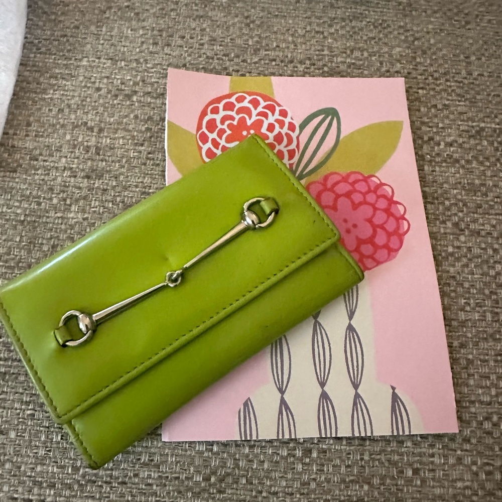 GUCCI Rare Horse Bit Patent Leather Keychain & Card Holder Margarita Color! - Picture 14 of 16